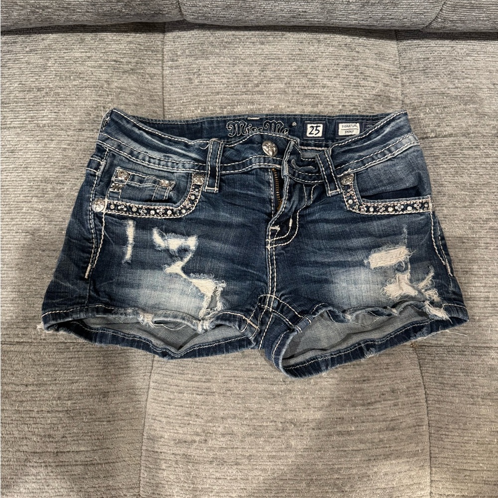 Miss Me Distressed Denim Shorts